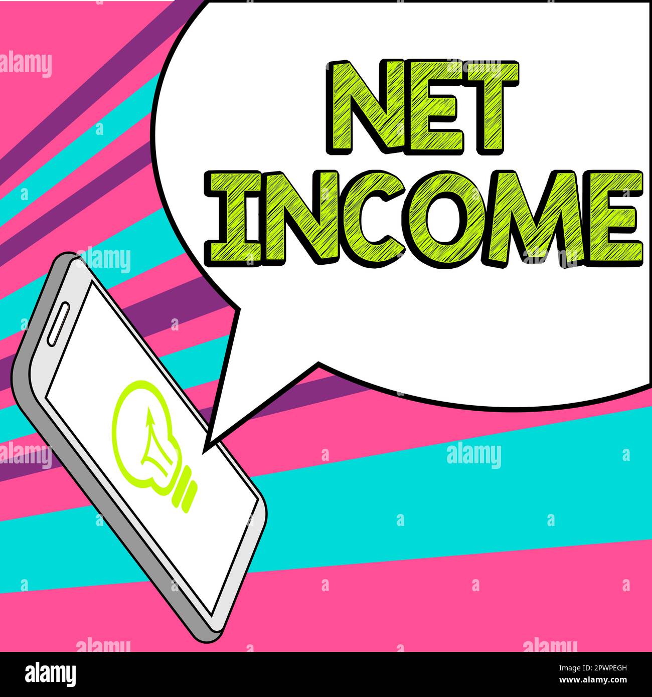 Conceptual display Net Income, Business showcase the gross income ...