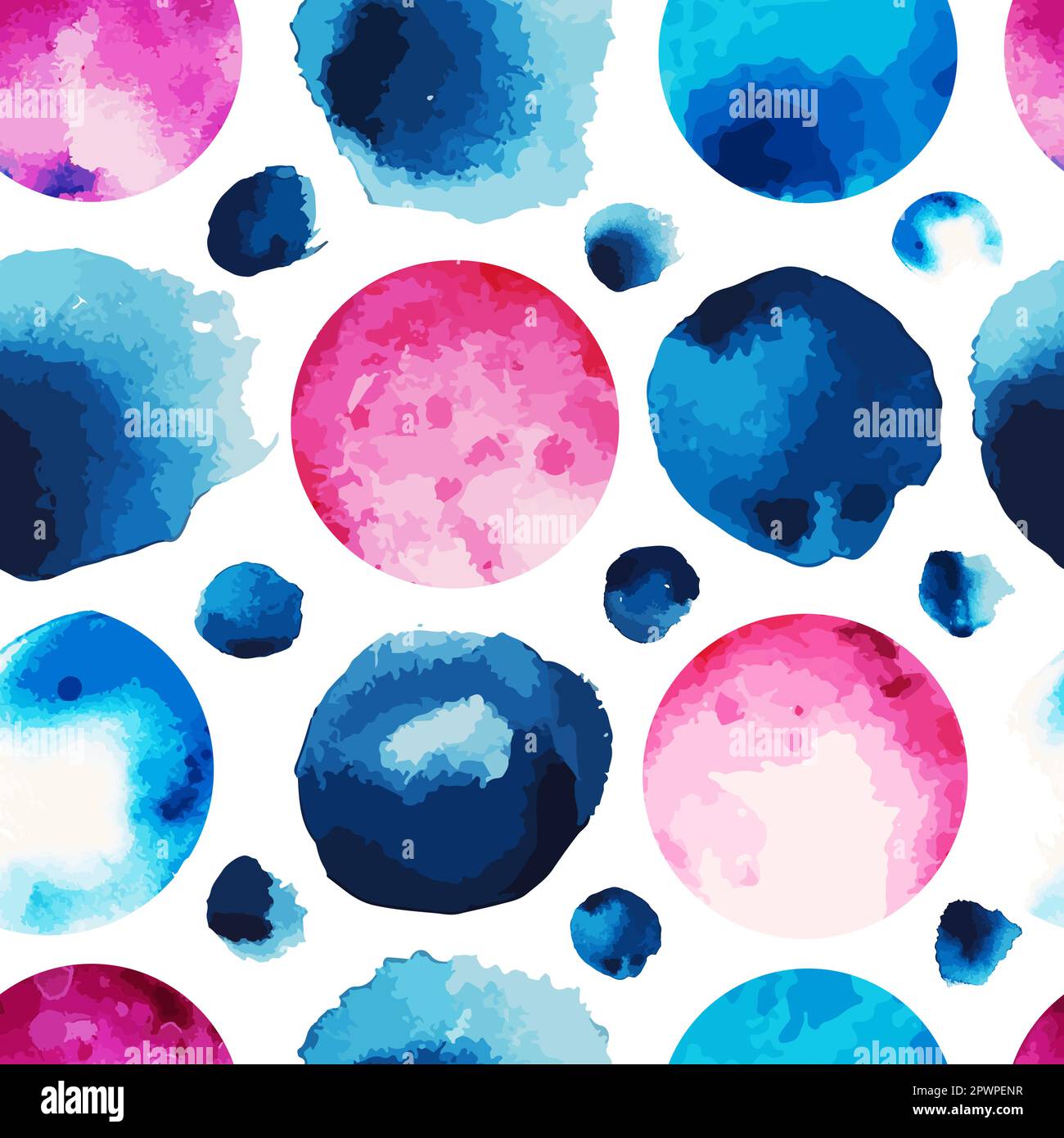 Seamless pattern of watercolor circles. Vector illustration Stock ...