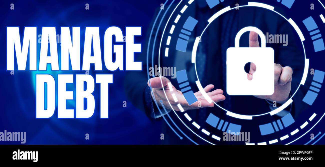 Writing displaying text Manage Debt, Conceptual photo unofficial agreement with unsecured creditors for repayment Stock Photo