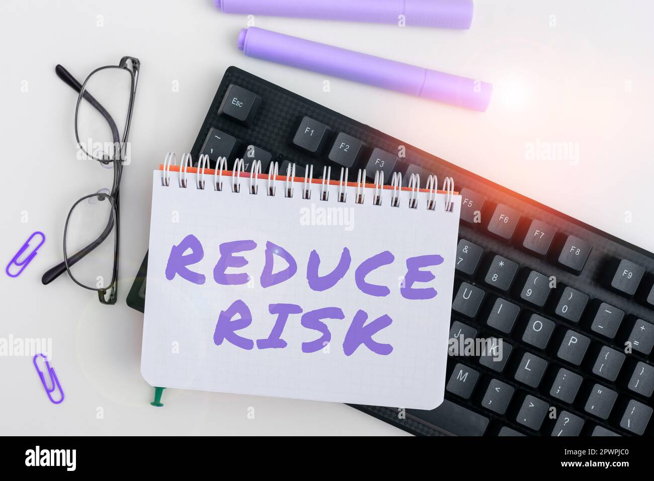 Writing displaying text Reduce Risk, Business idea lessen the potential ...