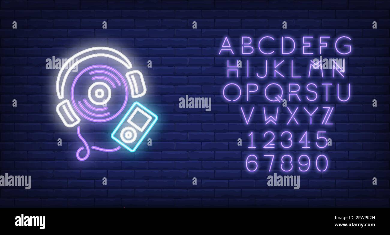 Music player neon sign Stock Vector Image & Art - Alamy
