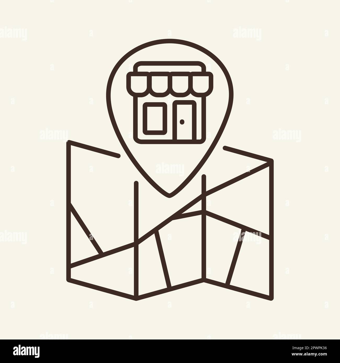 Shop location line icon Stock Vector