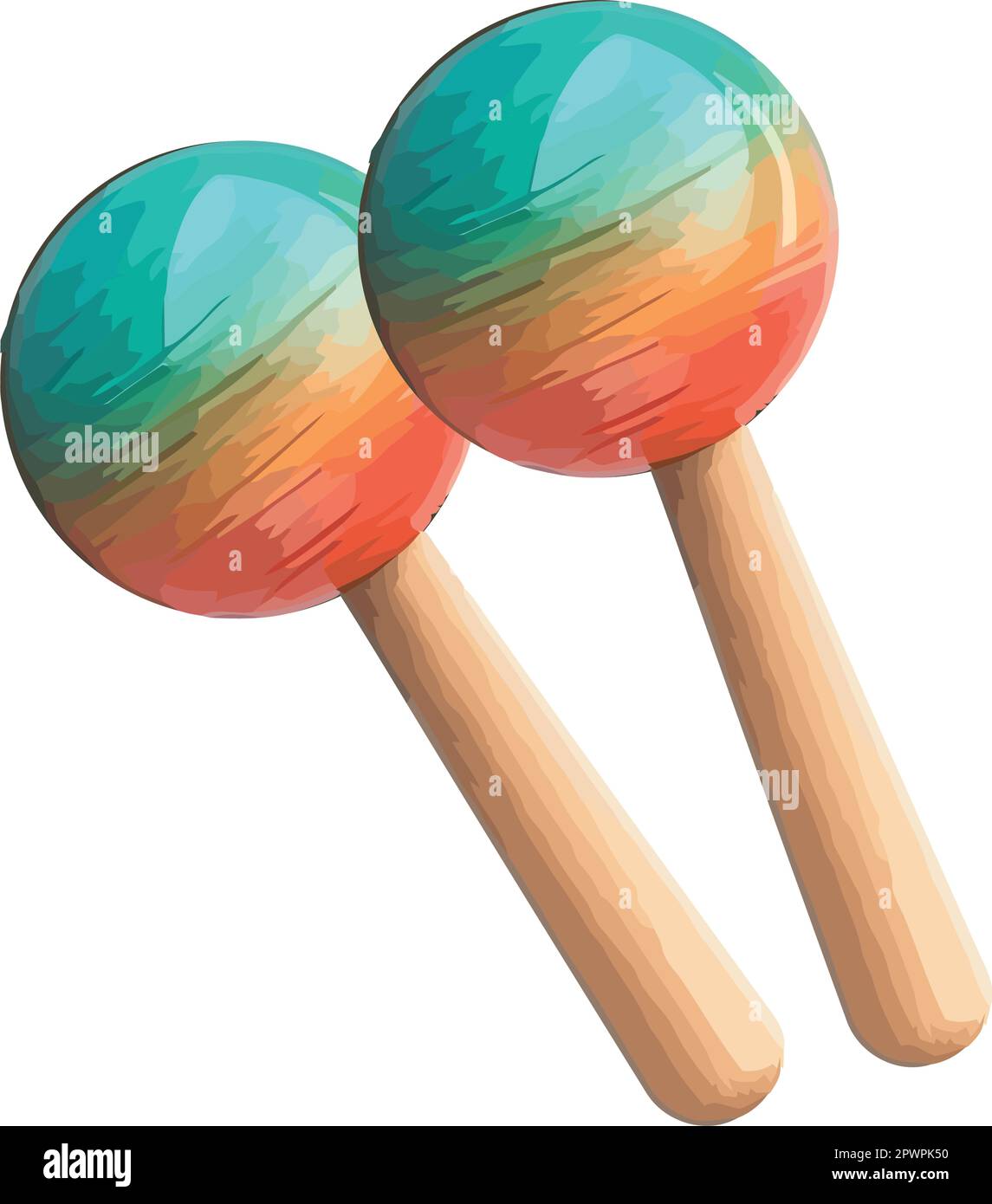 maracas, fun toy for musical activity Stock Vector