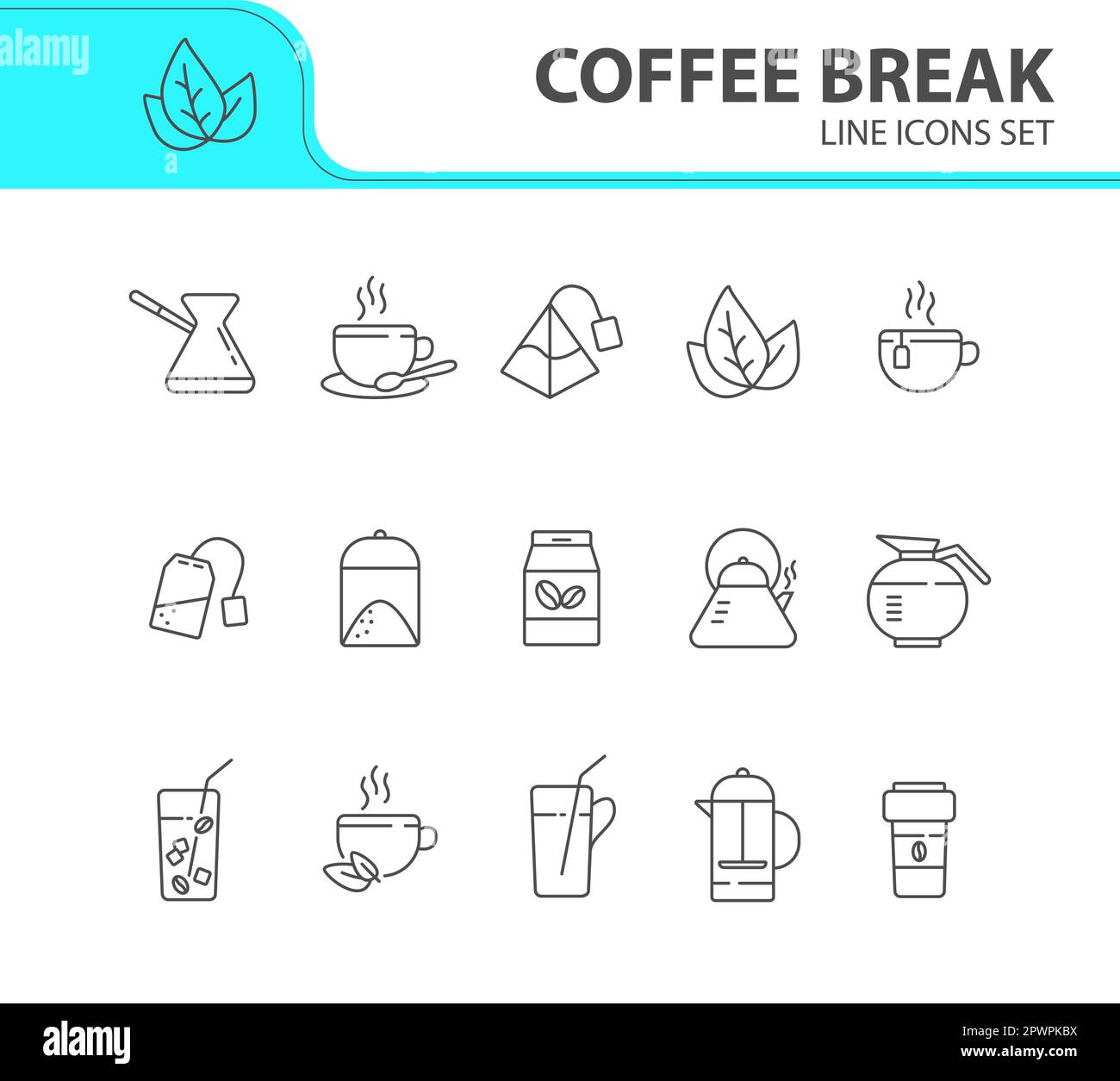 Coffee break line icon set Stock Vector Image & Art - Alamy