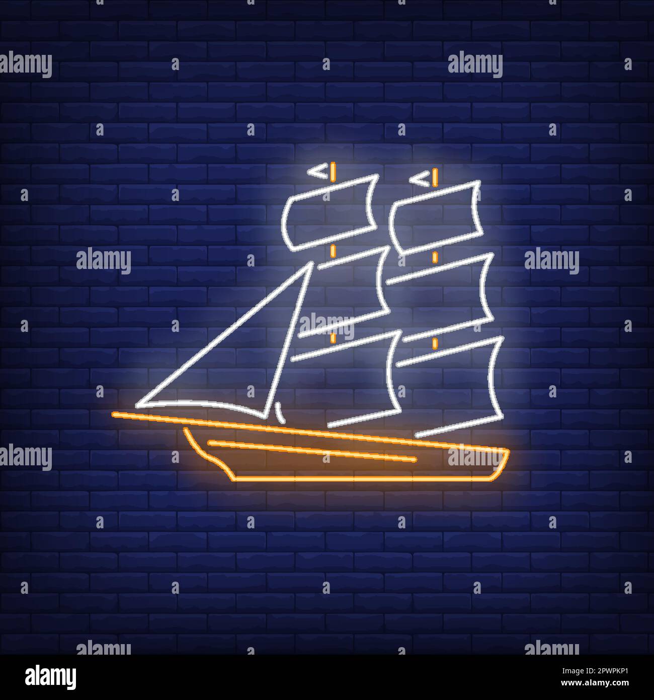Old sailing ship neon sign Stock Vector Image & Art Alamy