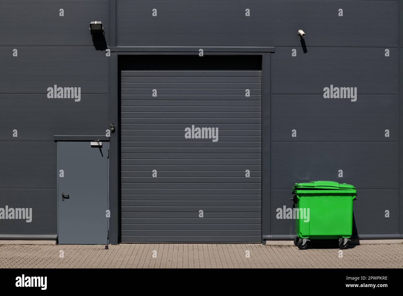 Roll-up door for loading point on an industrial construction Stock Photo
