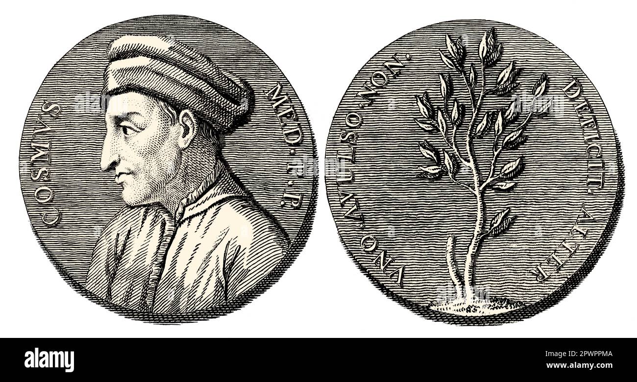 Medal of Cosimo the Elder also known as Cosimo de Medici, 1389 – 1464 Stock Photo