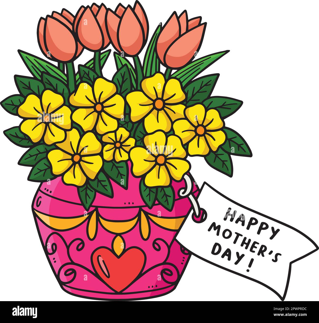 Mothers Day Flowers and Greeting Card Clipart Stock Vector Image & Art ...