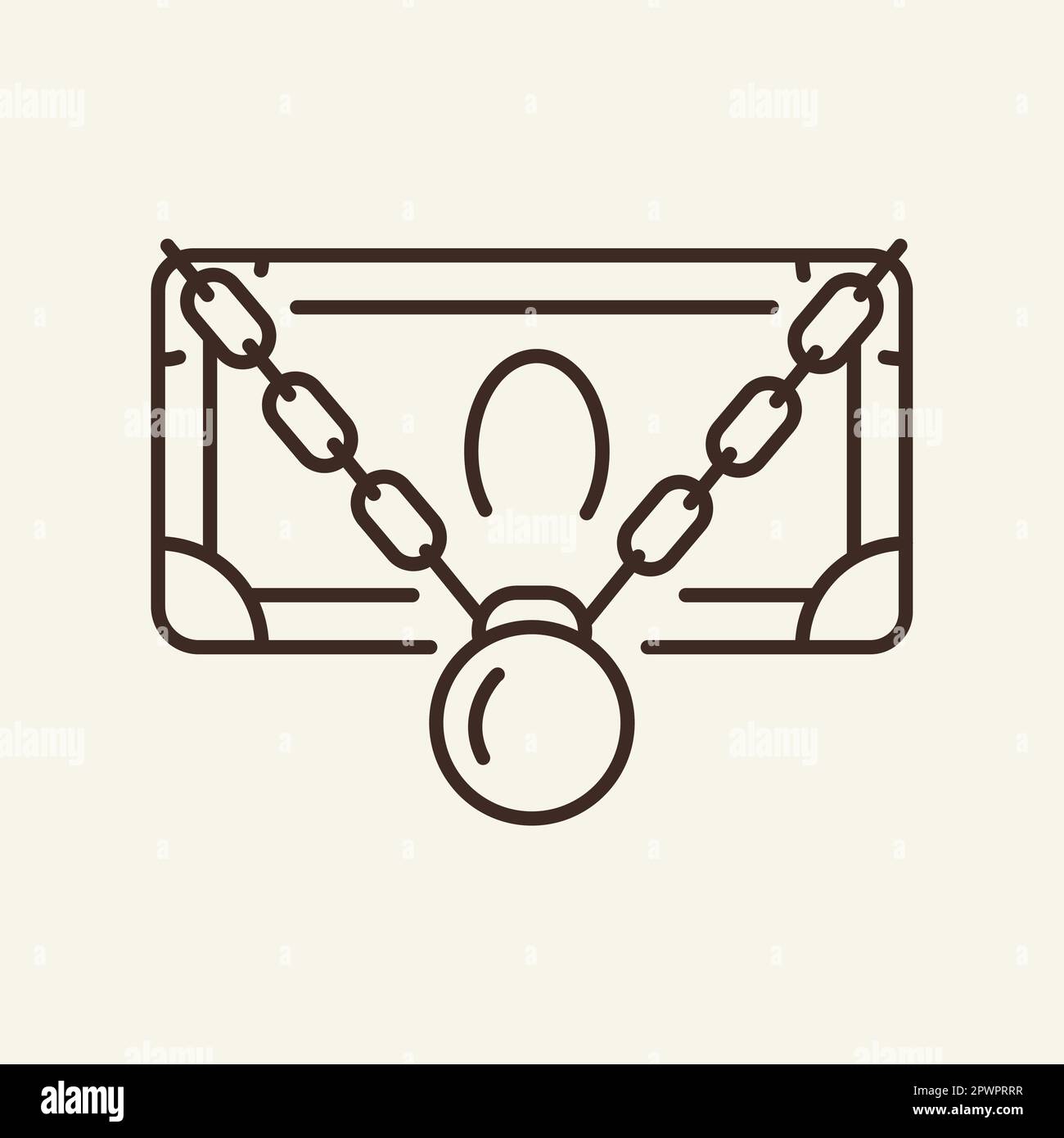 Arrested money line icon Stock Vector