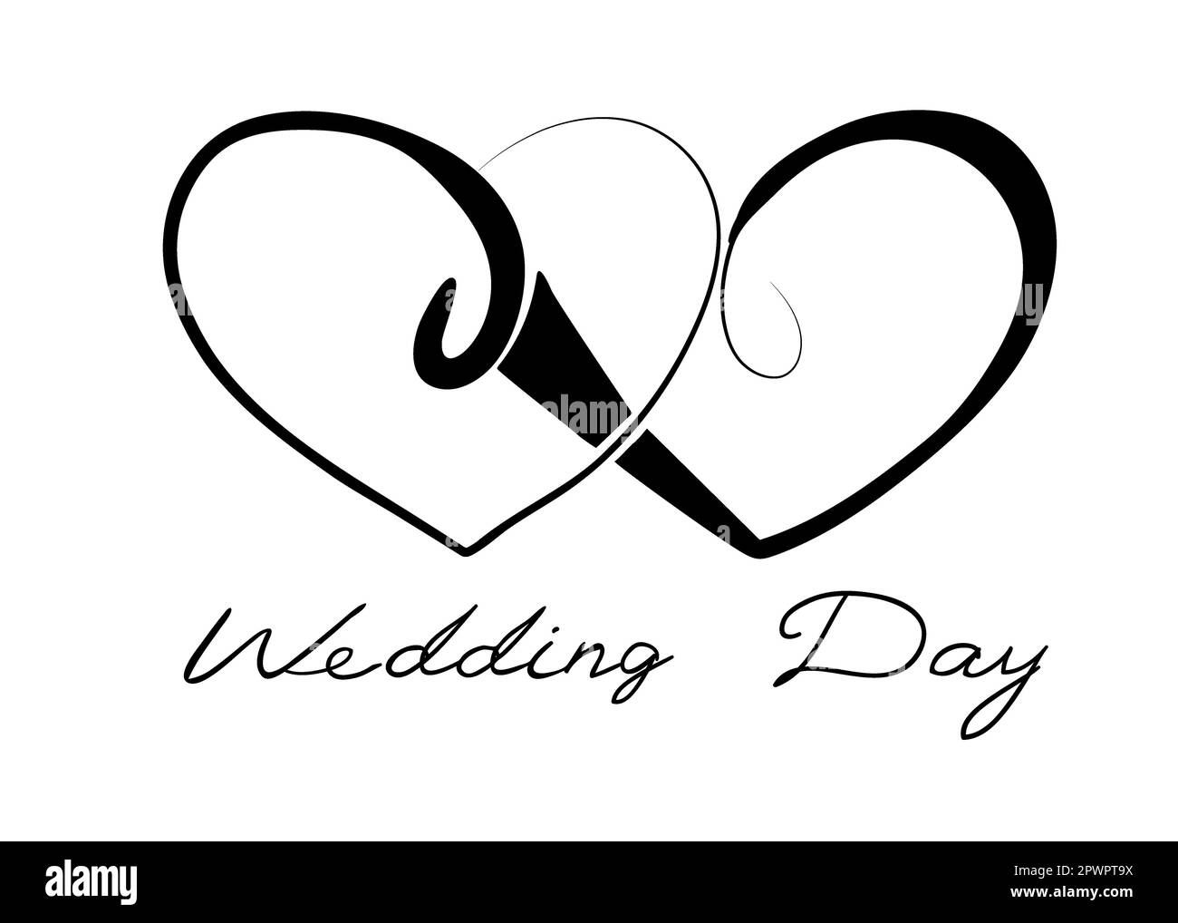 Couple of black outlined hearts on white background. Doodle sketch for the  Valentine day, wedding and romantic love drawings. Isolated on white  background 17199232 Vector Art at Vecteezy