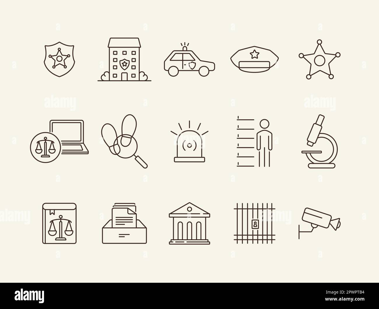 Sheriff line icon set Stock Vector Image & Art - Alamy