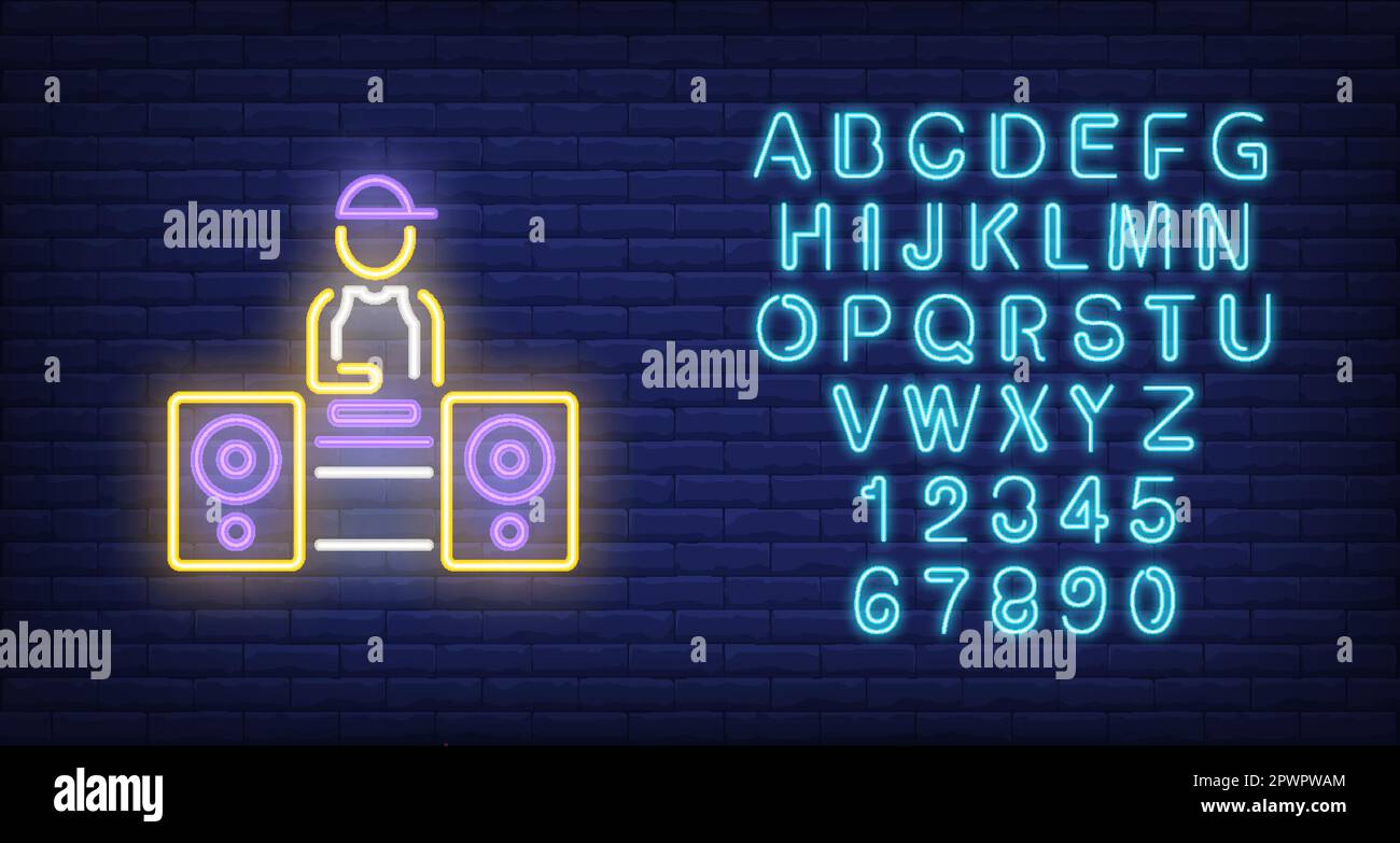 Disc jockey neon sign Stock Vector Image & Art Alamy