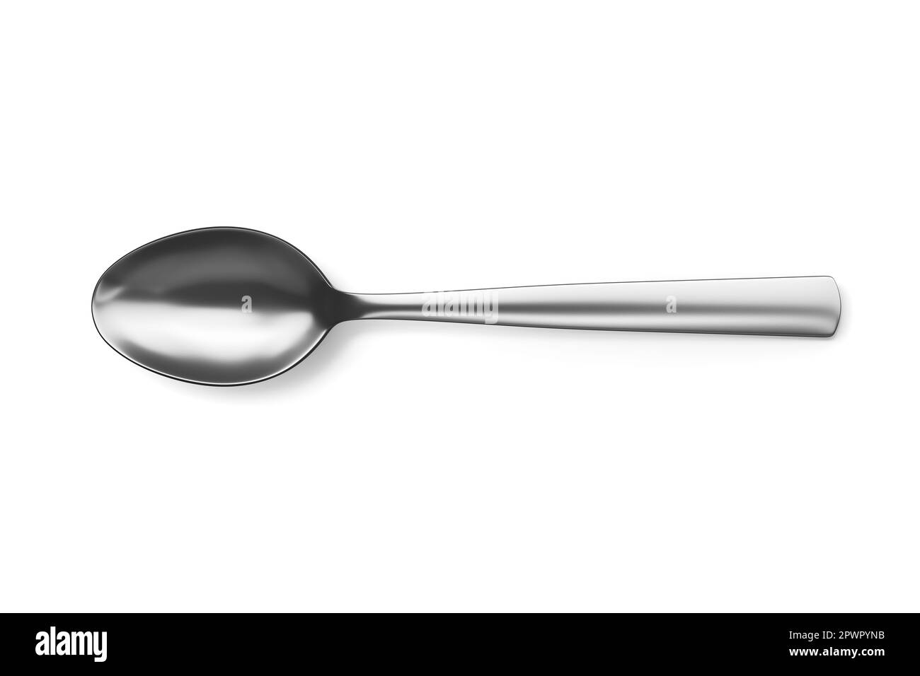 Teaspoon isolated on white background. Top view. 3d rendering