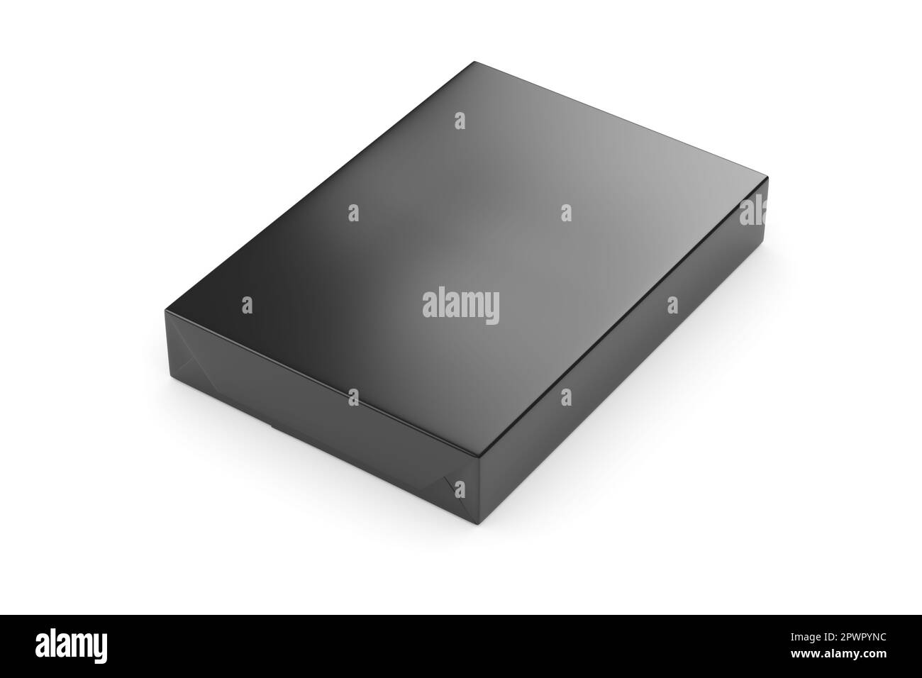 Black multipurpose copy printer paper ream mockup. Isolated in white