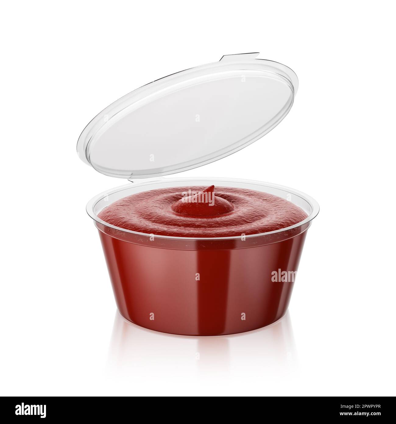 Dip sauce in a plastic take away container isolated on white background  Stock Photo - Alamy