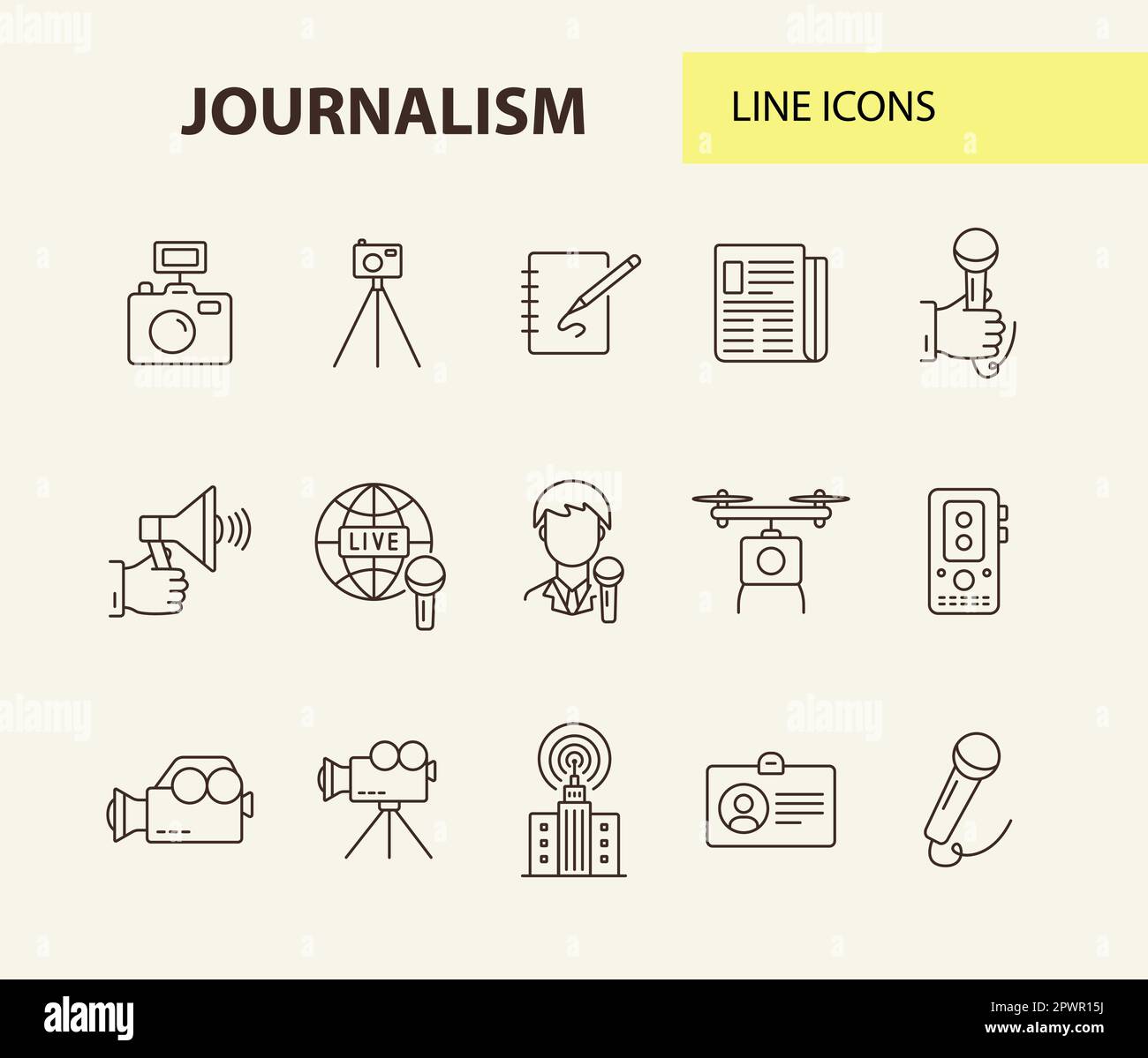 Journalism line icons collection Stock Vector Images - Alamy