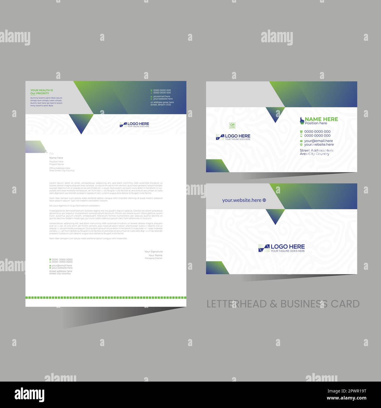 Letterhead and business card design stock vector image art alamy