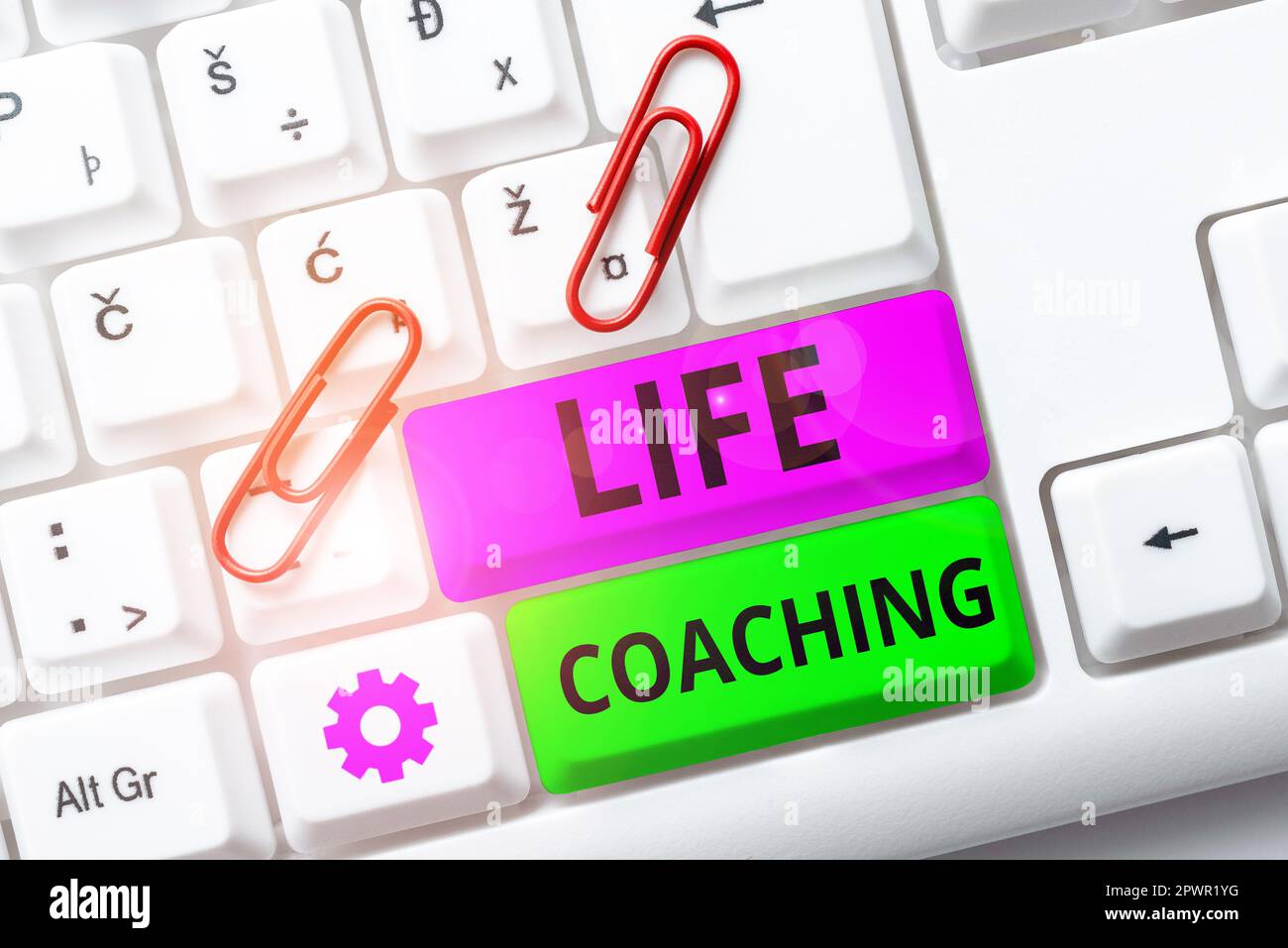 Hand writing sign Life Coaching, Business showcase Improve Lives by ...