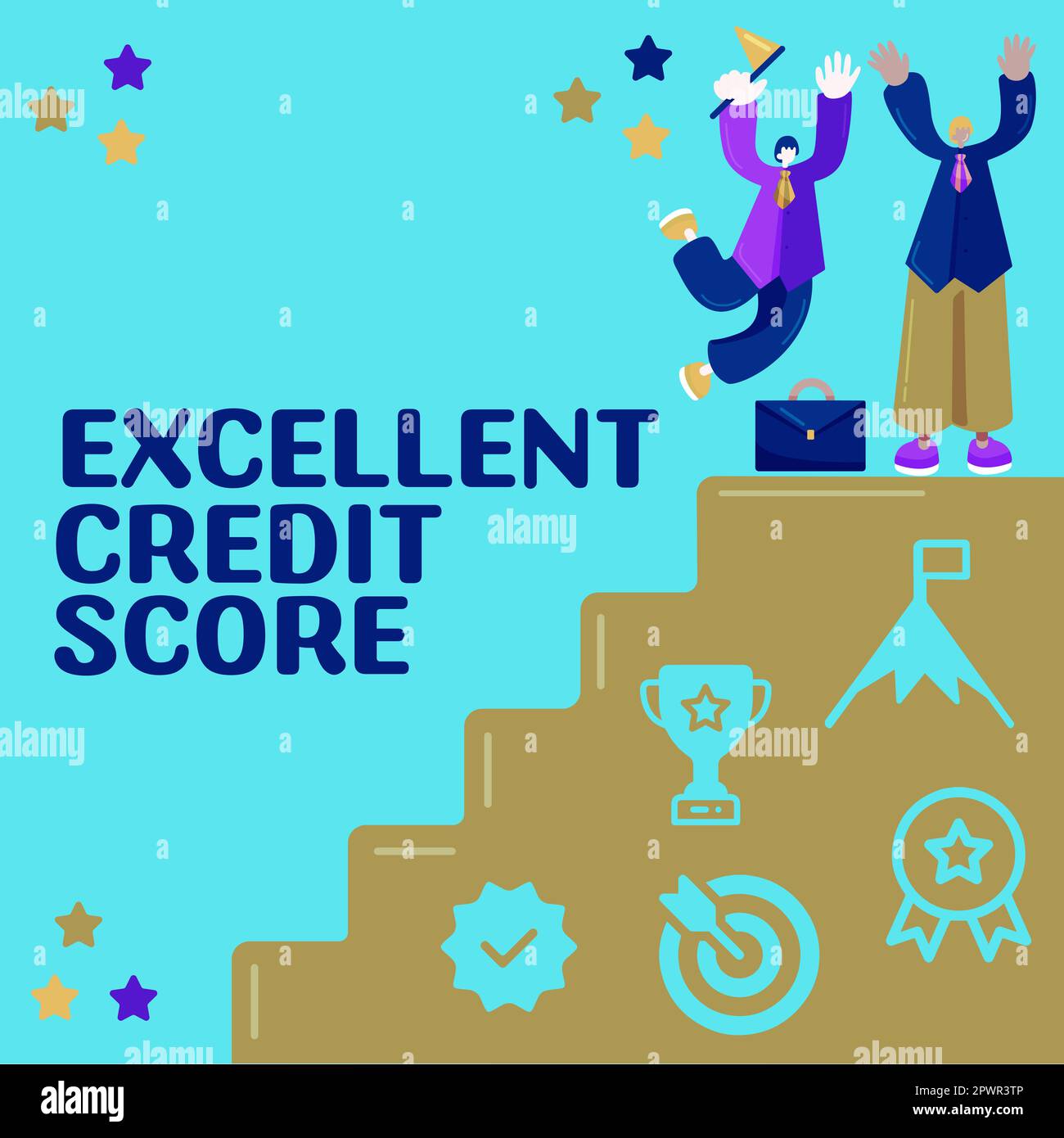 Conceptual display Excellent Credit Score, Business approach person's ...