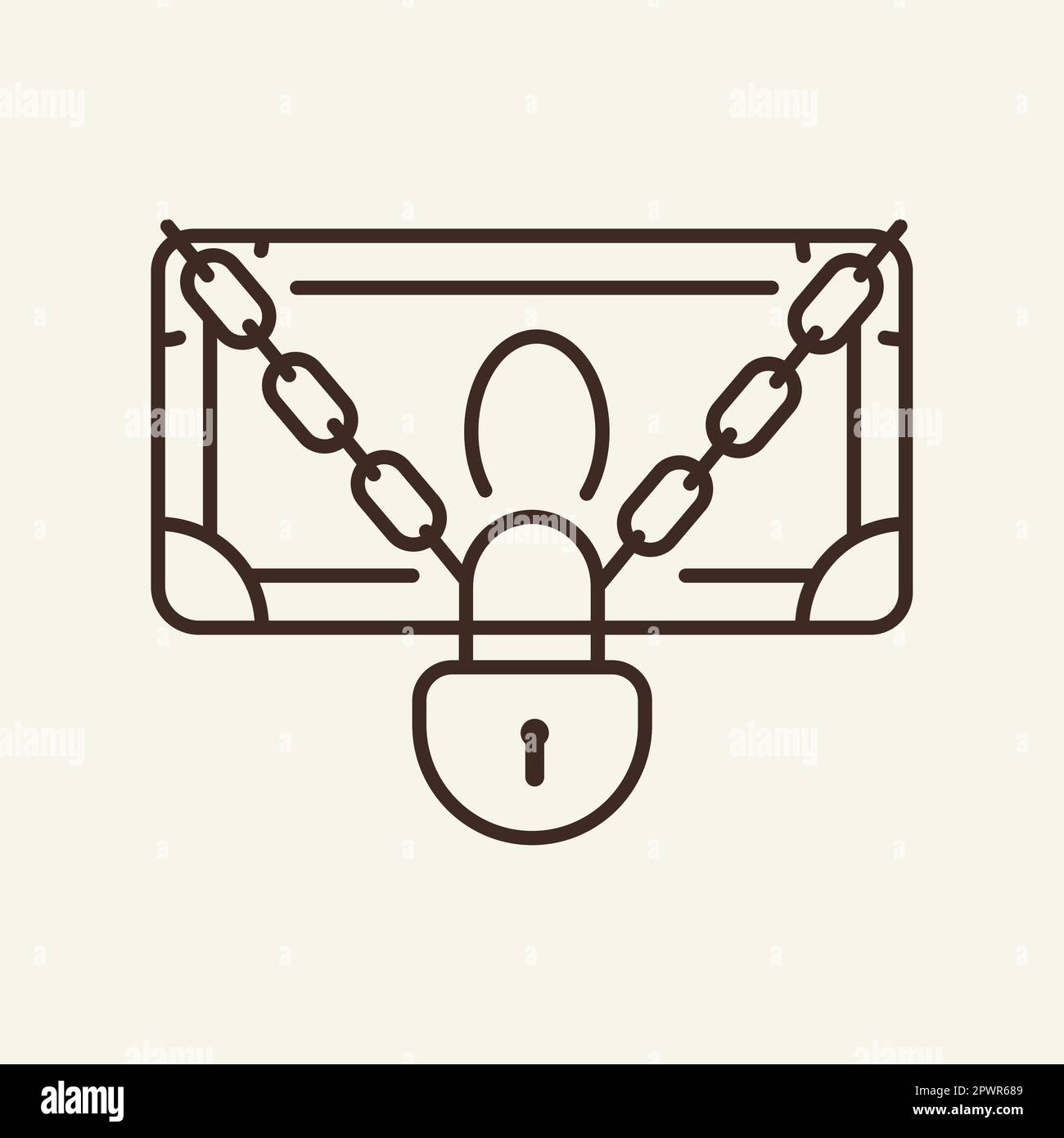 Locked money line icon Stock Vector
