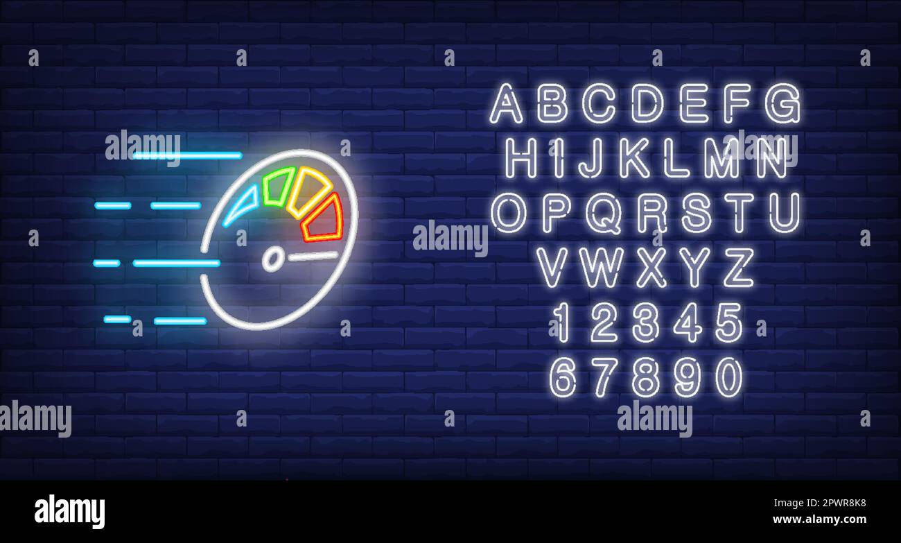 High speed neon icon Stock Vector Images - Alamy