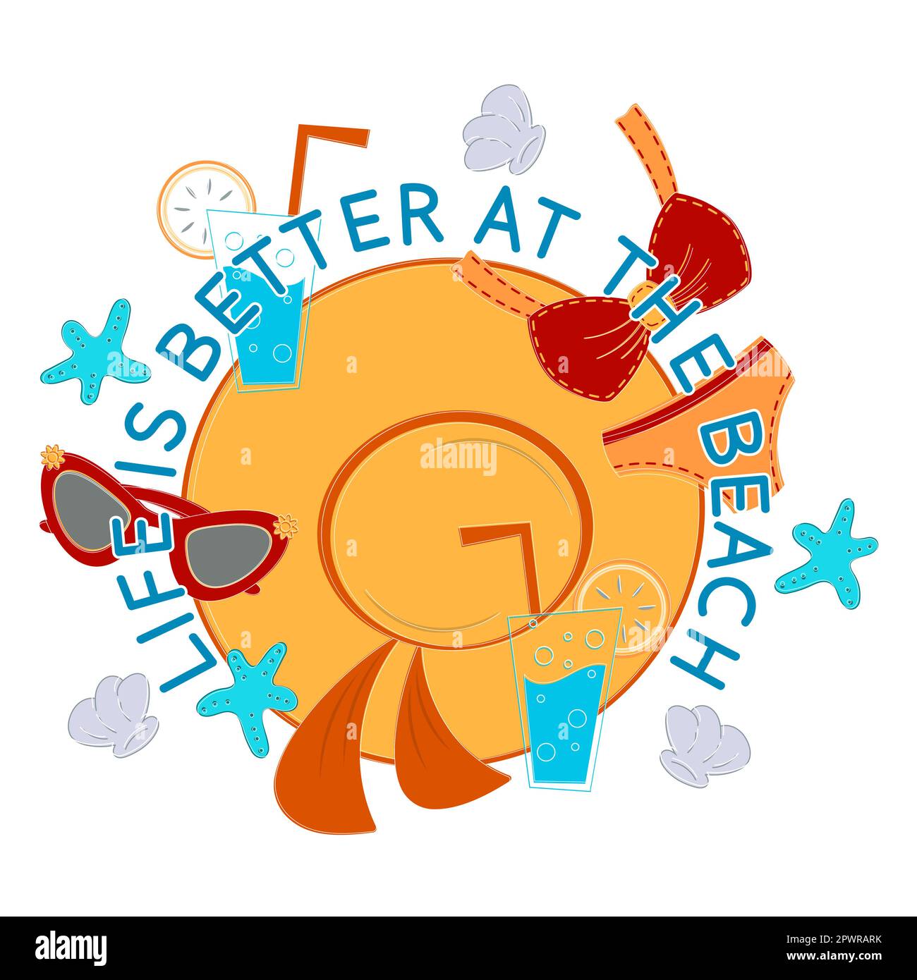 Life is better at the beach. Inspiring poster. Motivational lettering