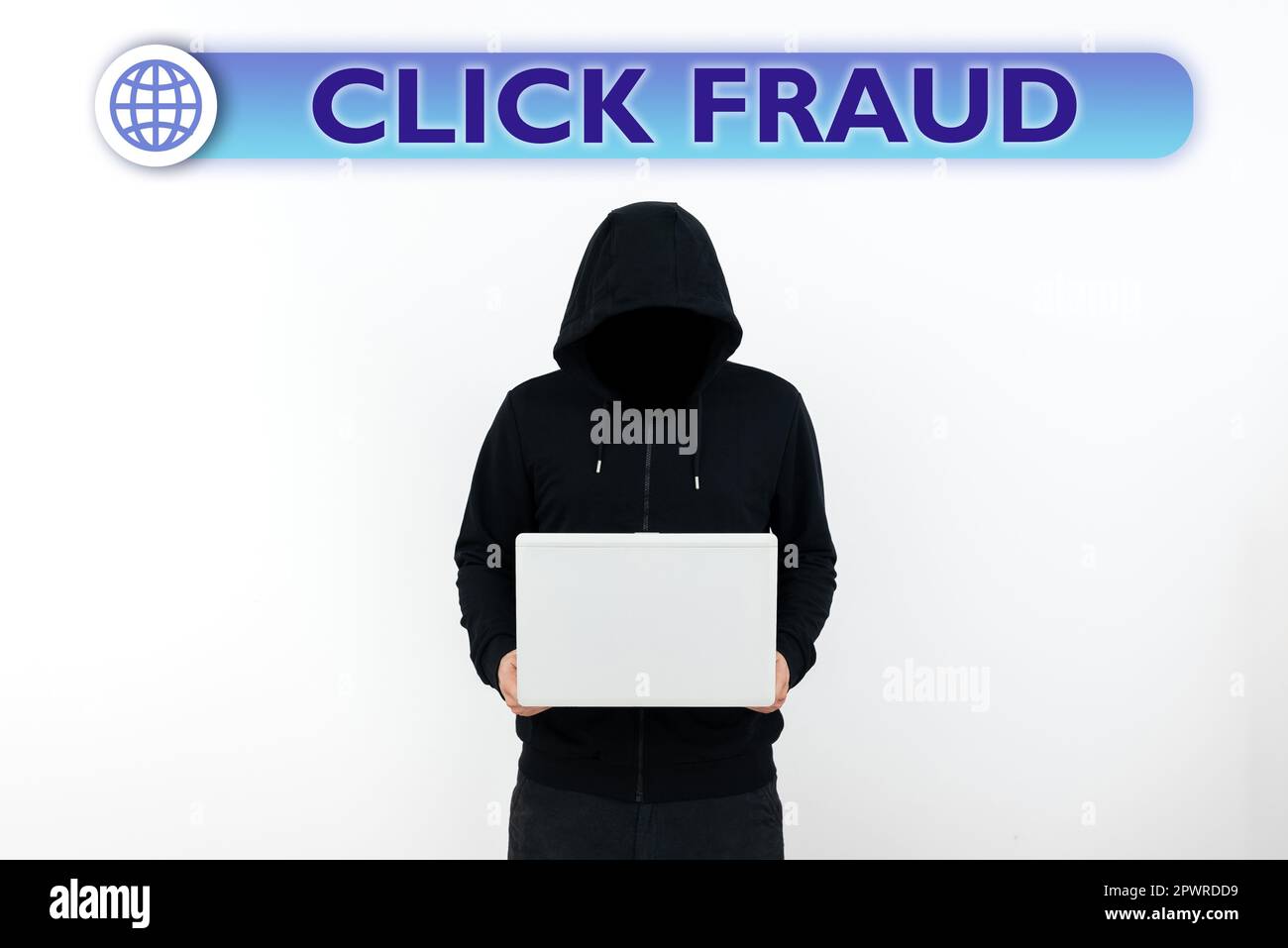 Handwriting text Click Fraud, Word for practice of repeatedly clicking on advertisement hosted website Stock Photo