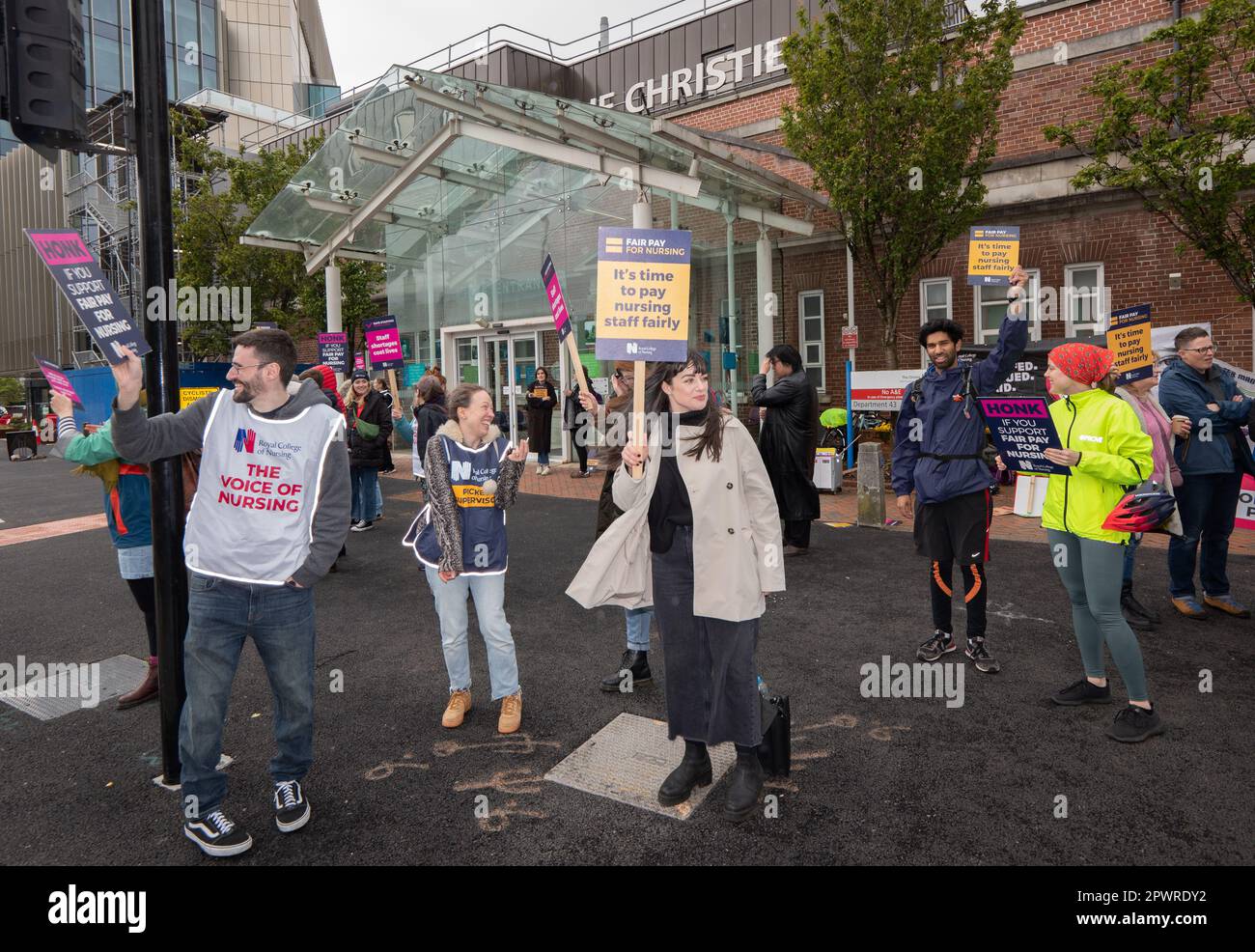 Manchester, UK. 1st May 2023 Manchester UK. Nurses on strike at The