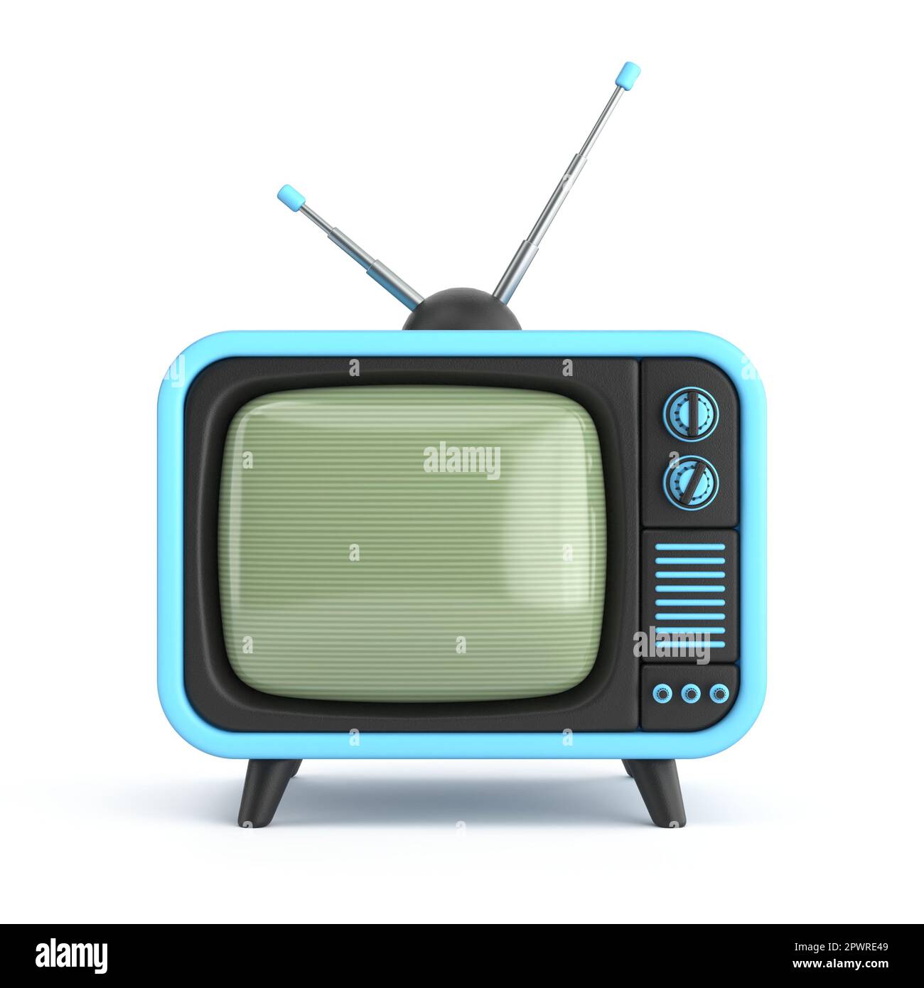 Vintage television TV 3D rendering illustration isolated on white ...