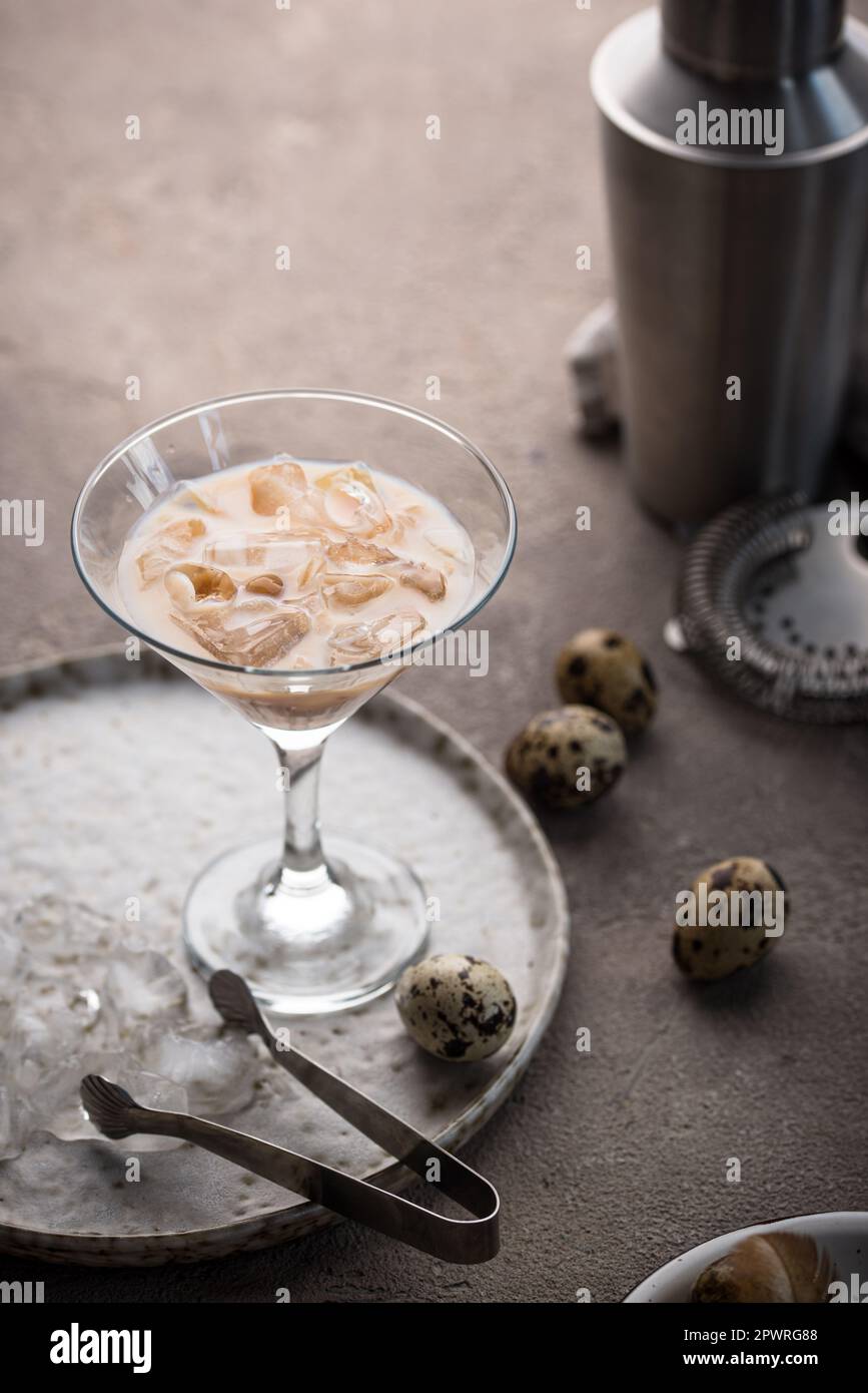 Creamy chocolate coffee alcoholic cocktail Stock Photo Alamy