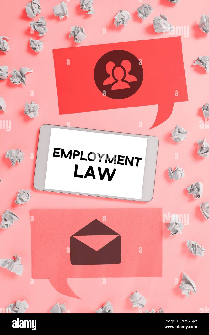 Hand writing sign Employment Law, Business showcase deals with legal ...