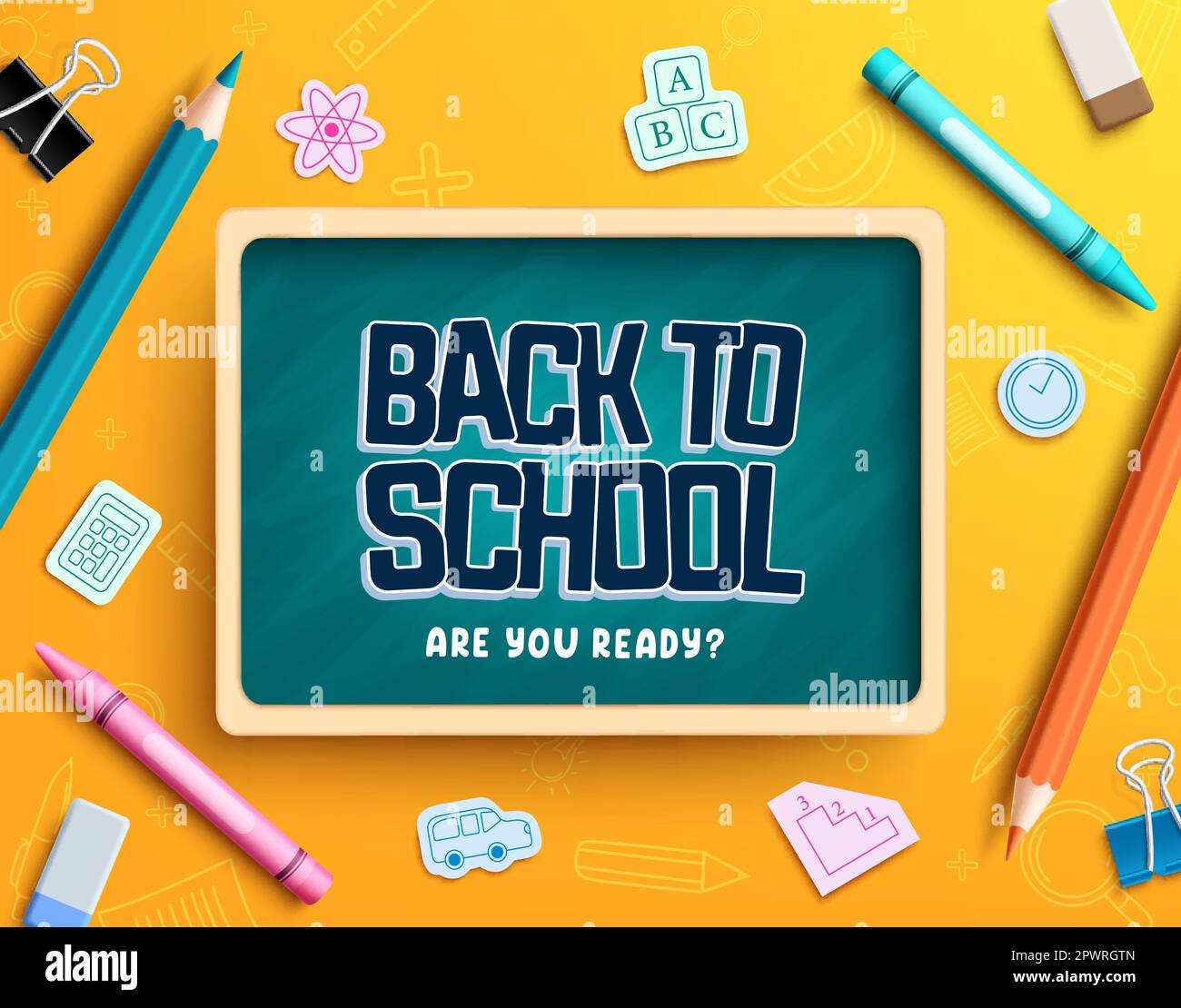 Back to school vector design. Back to school text in chalk board with ...