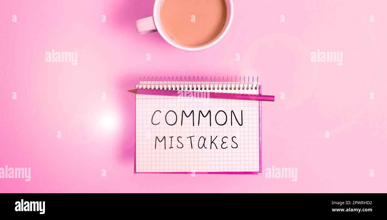 Handwriting text Common Mistakes, Conceptual photo actions that are ...