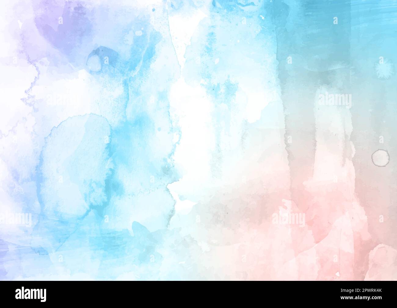 Pastel coloured hand painted watercolour texture background Stock Vector
