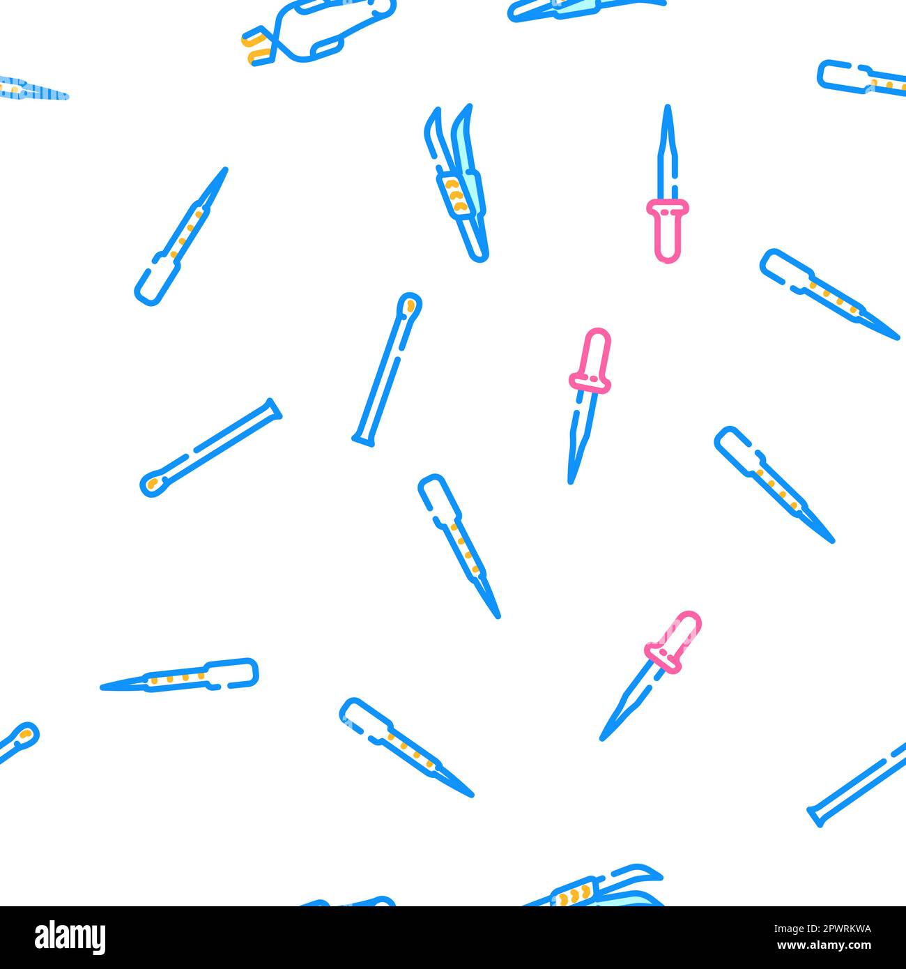 chemistry laboratory flask test vector seamless pattern thin line ...