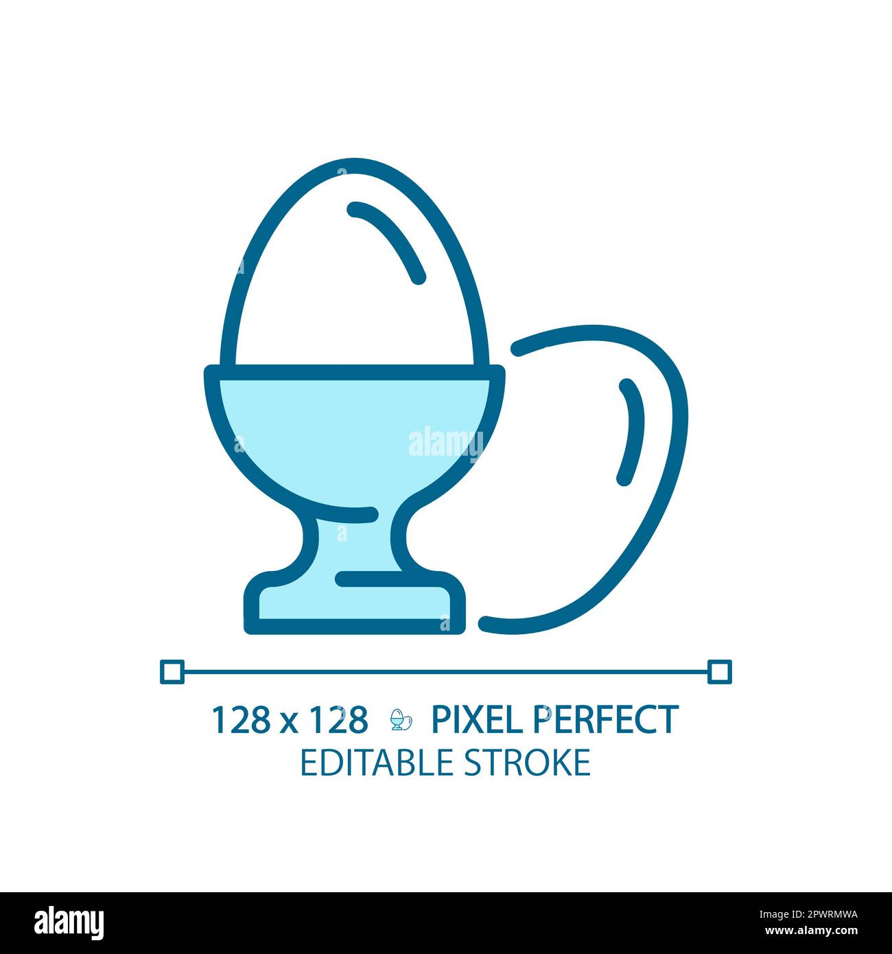 Eggs pixel perfect blue RGB color icon Stock Vector