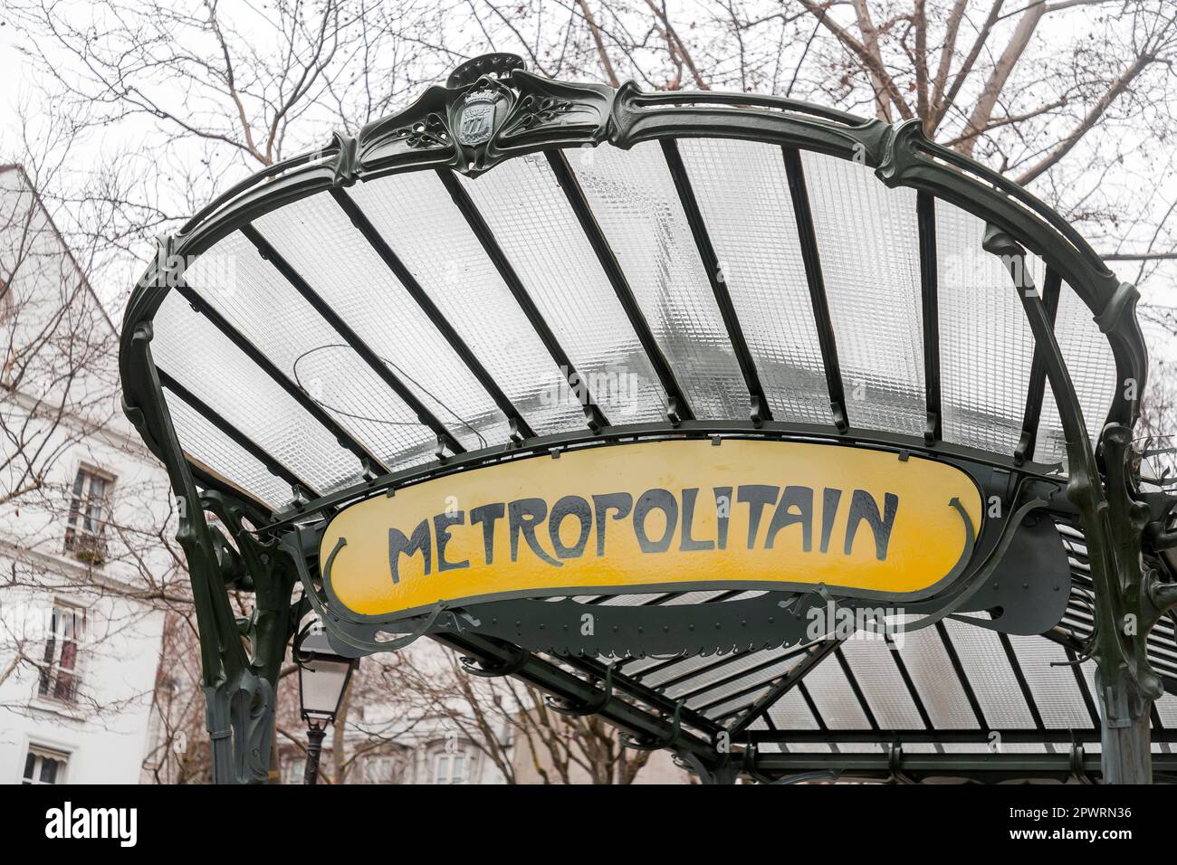 Metropolitan subway station with traditional art nouveau decorations in
