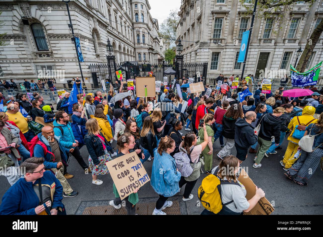 London, UK. 1st May, 2023. The only good tory is a suppository, passing ...