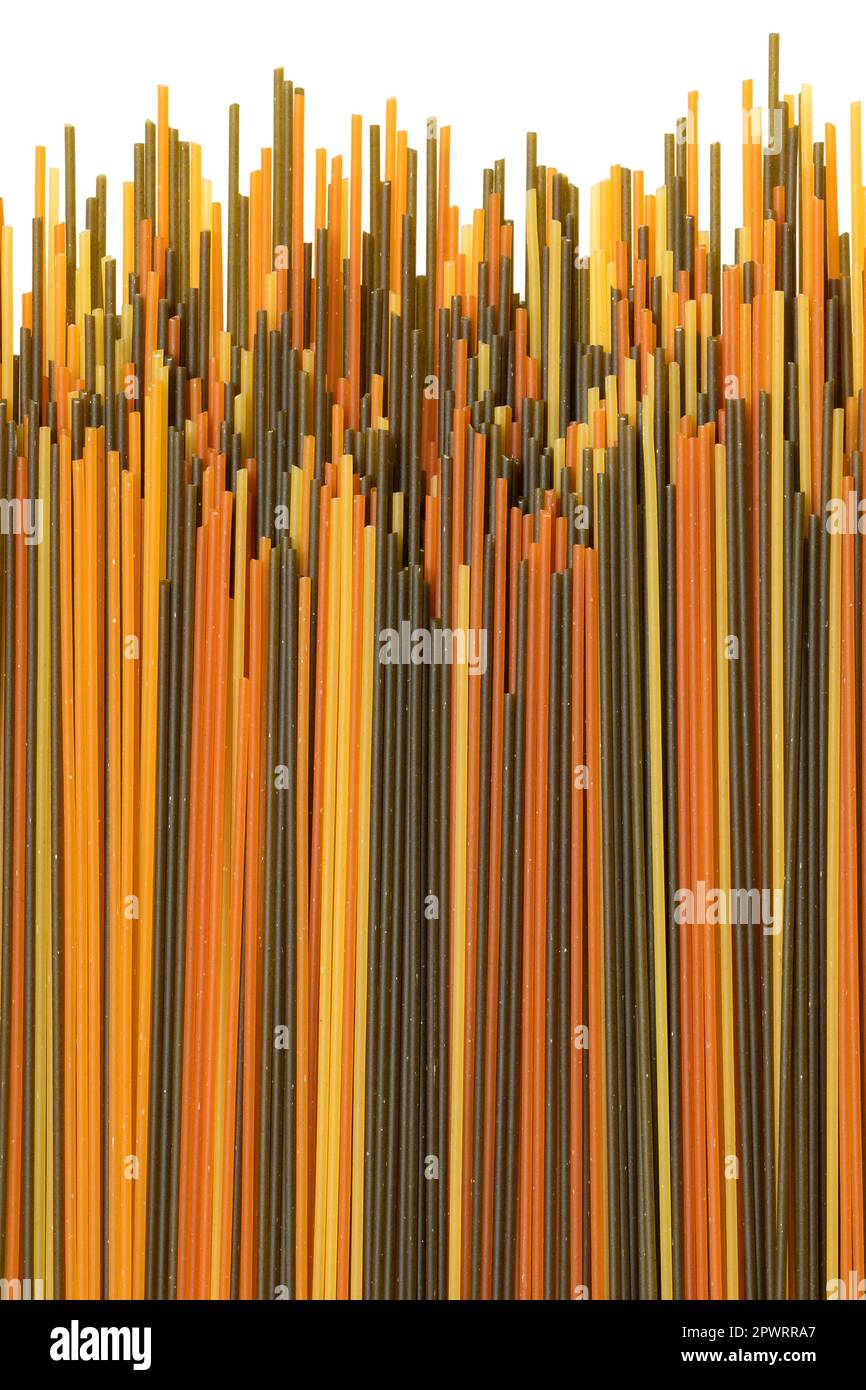 Colorful traditional Spaghetti tricolore close up Stock Photo - Alamy