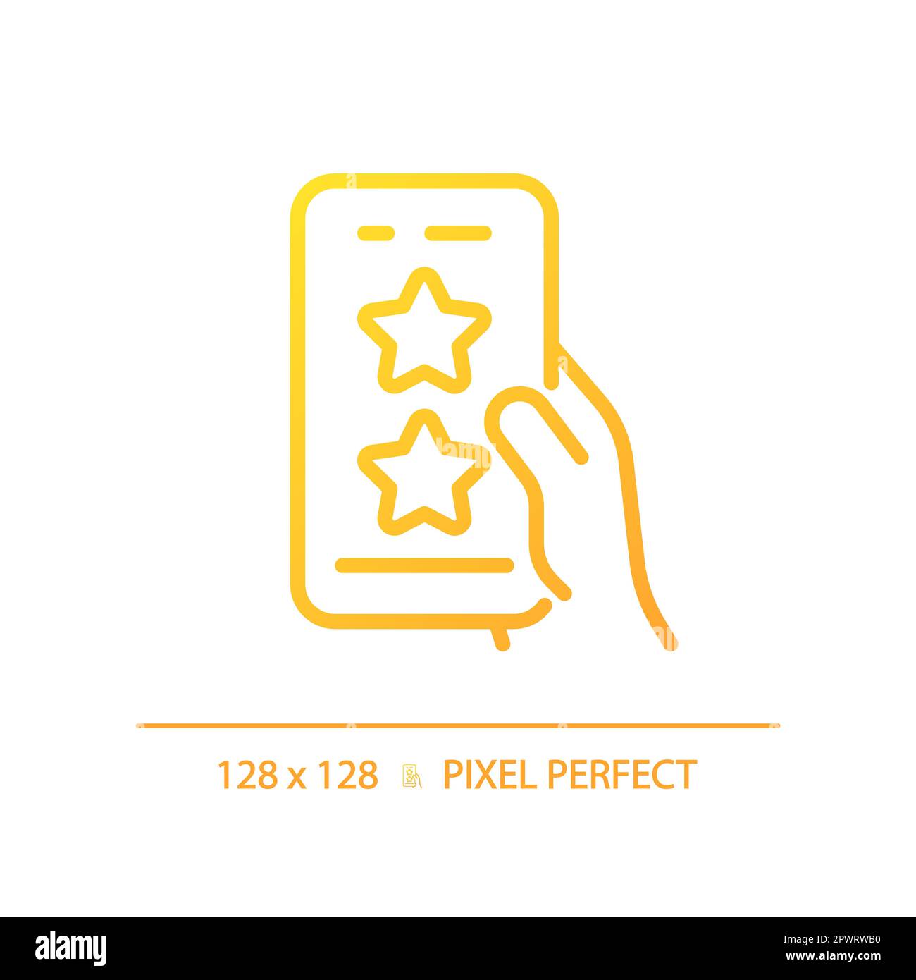Mobile rating pixel perfect gradient linear vector icon Stock Vector