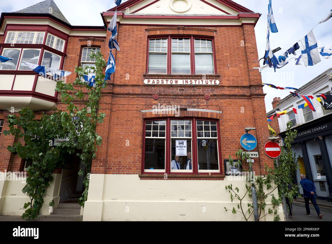 Padstow Cornwall UK 05 01 2023 Obby Oss festival or Hobby Horse Stock