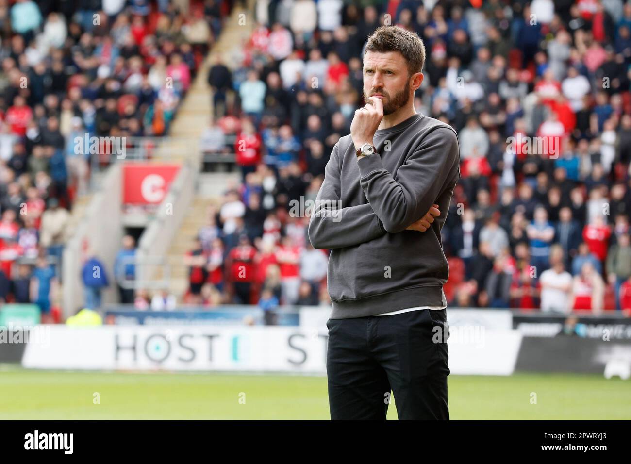 Middlesbrough Head Coach, Michael Carrick, looks on during the Sky Bet