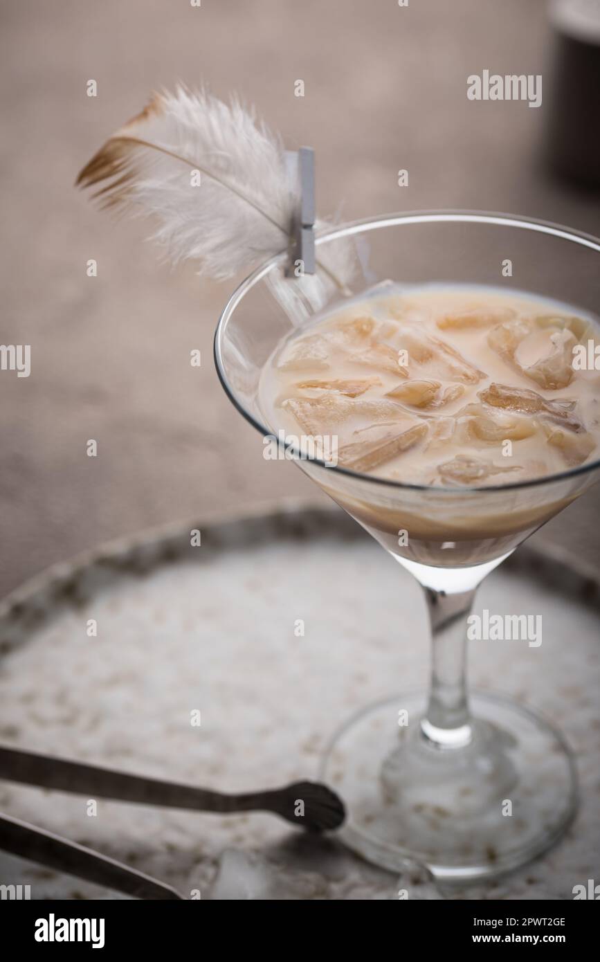 Creamy chocolate coffee alcoholic cocktail Stock Photo Alamy