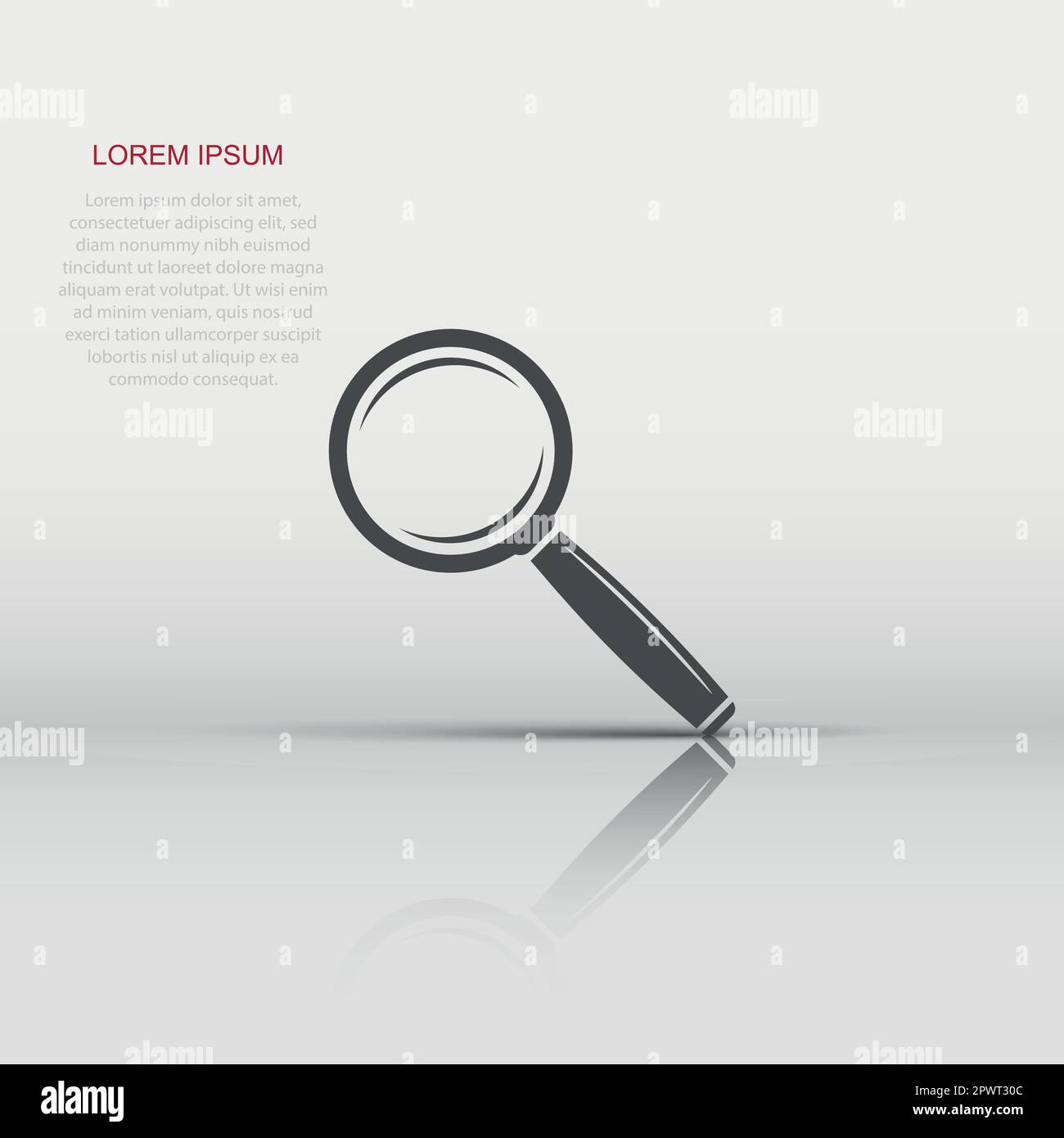 Vector loupe icon in flat style. Magnifier sign illustration pictogram ...