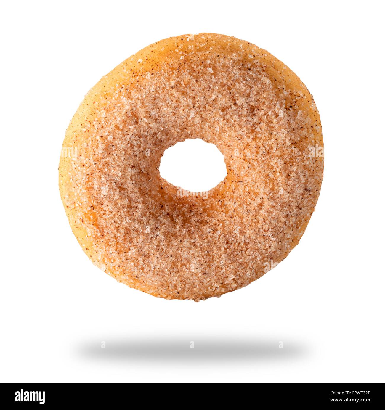 Donut or  Doughnut with sugar isolated on white with clipping path Stock Photo