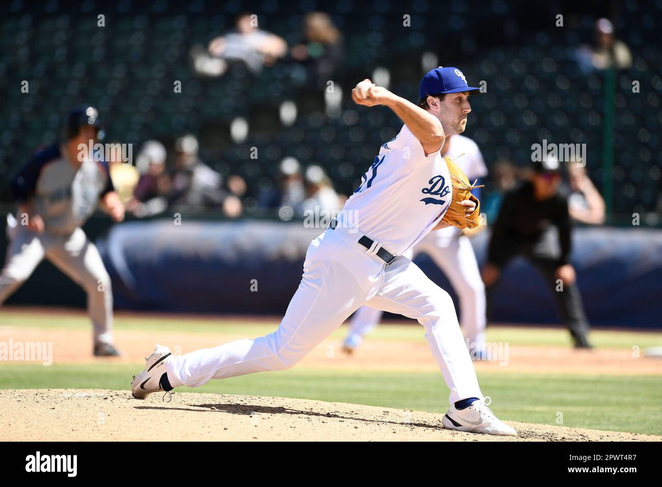 Relief pitcher Justin Hagenman (31) of the Oklahoma City Dodgers
