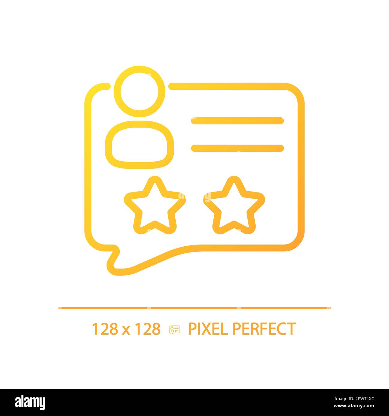 User rating pixel perfect gradient linear vector icon Stock Vector