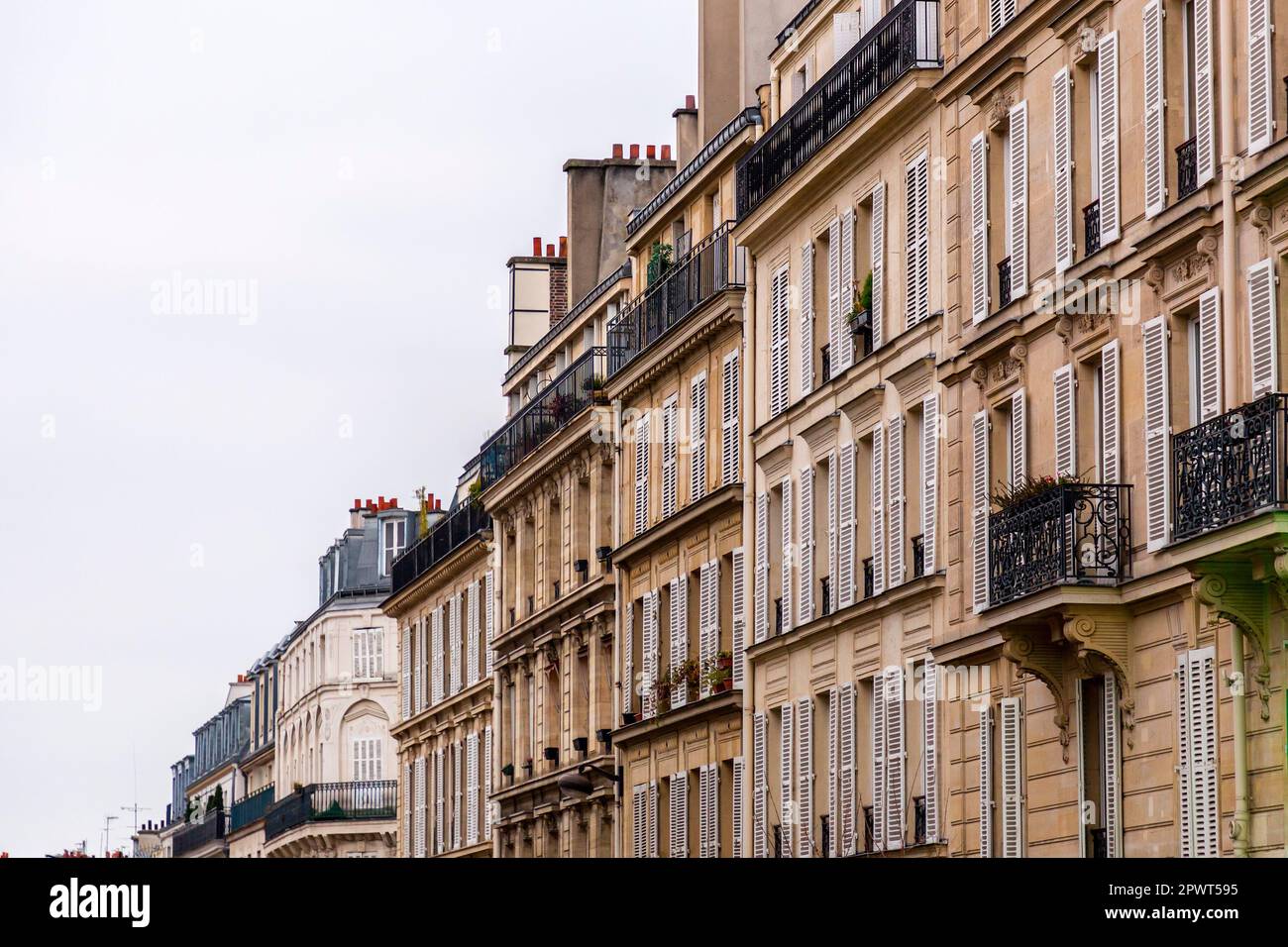Detail from typical French architecture in Paris, France Stock Photo