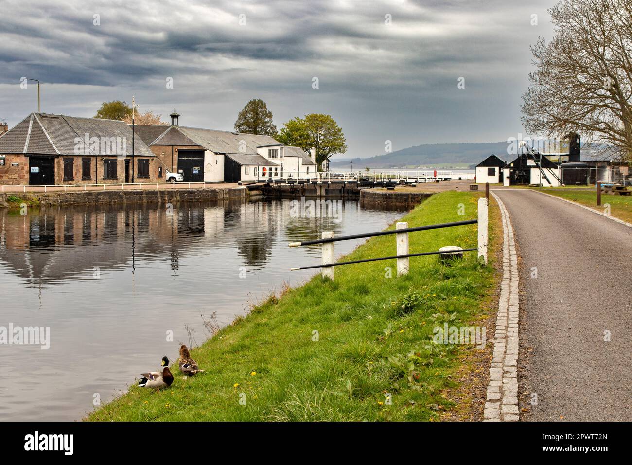 Inverness Scotland road leading to Clacknaharry Sea Lock house