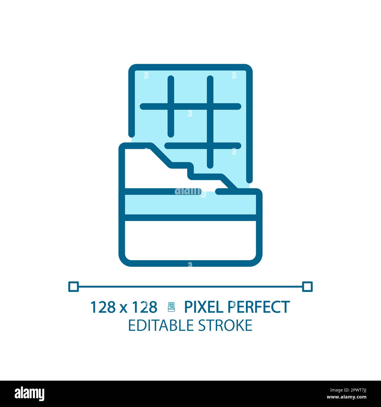 Chocolate bar pixel perfect blue RGB color icon Stock Vector Image ...